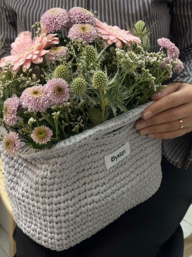 Picture of Grey crochet clutch bag