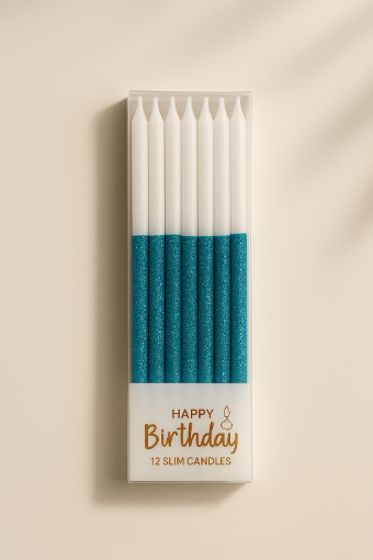 Picture of Blue glitter candles 