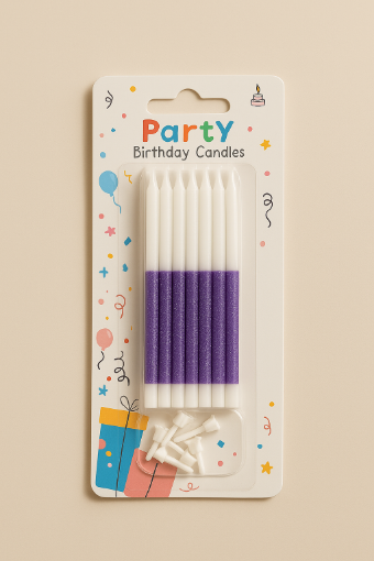 Picture of Purple glitter candles