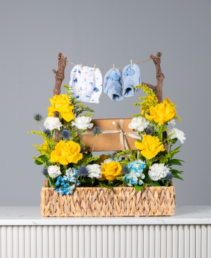 Picture of Baby boy flowers arrangement 